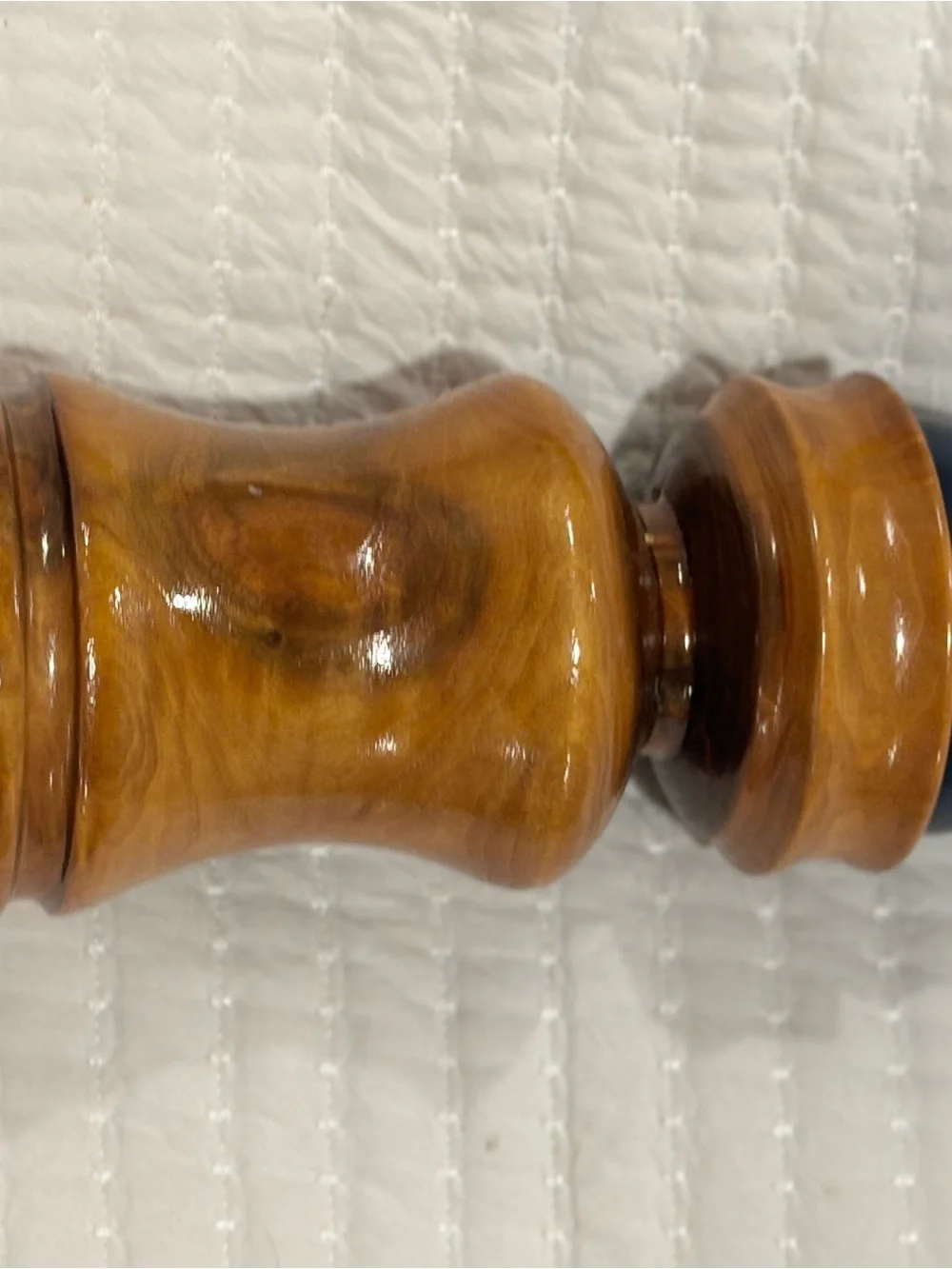 Vintage Hand-Turned Wood Candle Holder Artisan Signed William M. Leach
